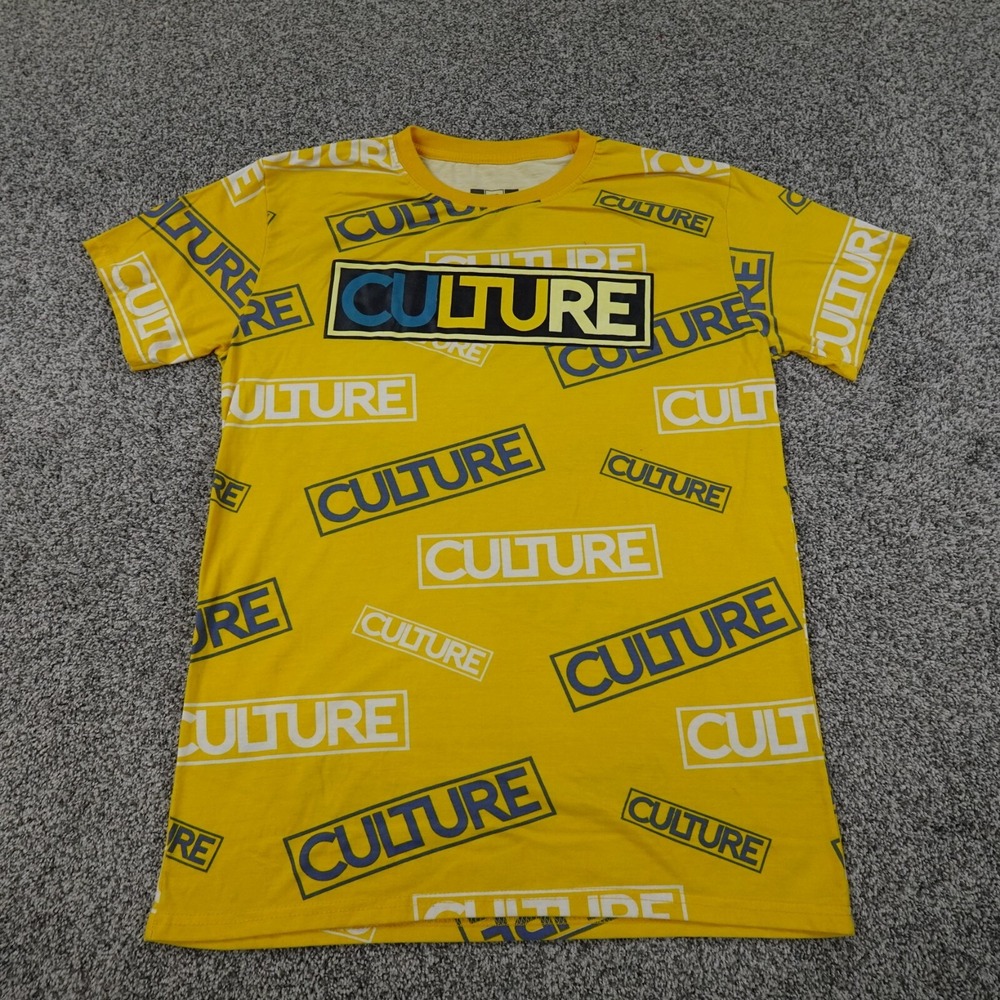 OG‎ Hustle Culture Shirt Mens L Yellow Graphic AOP Streetwear Rap Hip Hop Skater